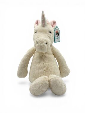 Jellycat Bashful White Pink Unicorn Plush Toy 12” NWT